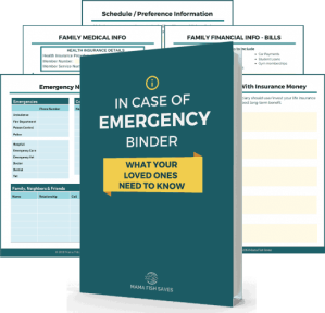 Image of Chelsea Brennan's "In Case Of Emergency" binder to organize your personal and financial information for your loved ones in case of your disability or death. | The-Military-Guide.com